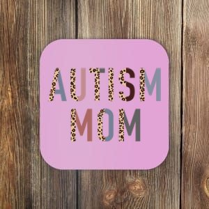 Autism Mom Leopard Print Coaster