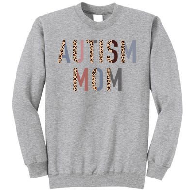 Autism Mom Leopard Print Tall Sweatshirt