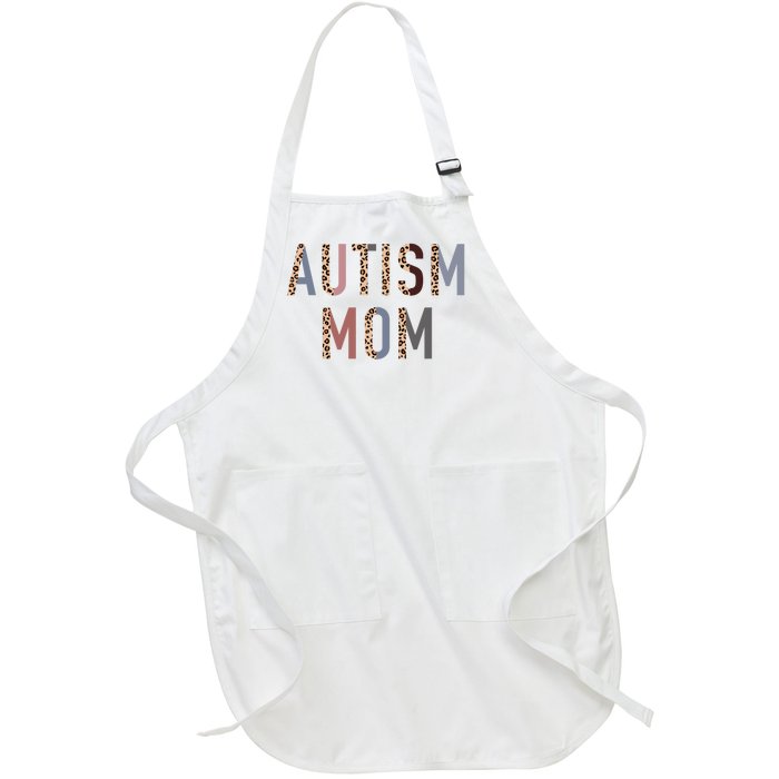 Autism Mom Leopard Print Full-Length Apron With Pockets