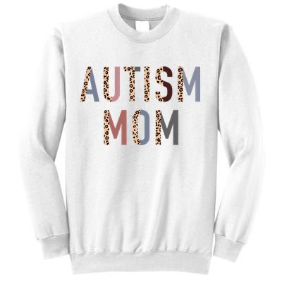 Autism Mom Leopard Print Sweatshirt