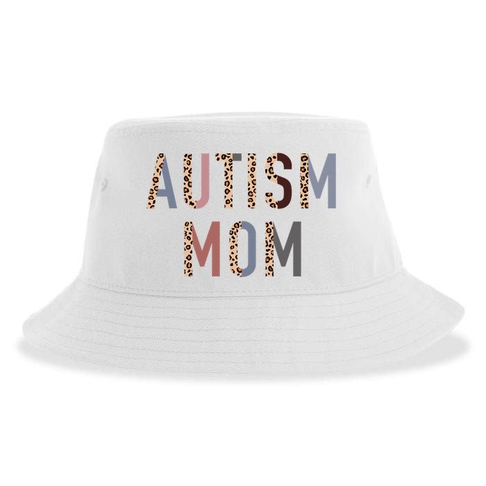 Autism Mom Leopard Print Sustainable Bucket Hat