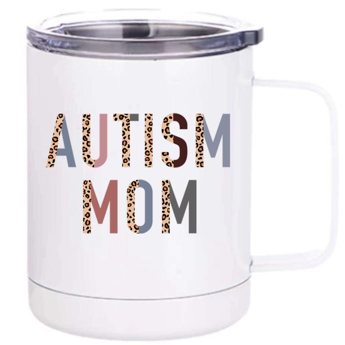 Autism Mom Leopard Print 12 oz Stainless Steel Tumbler Cup