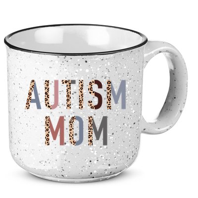 Autism Mom Leopard Print 15oz Campfire Ceramic Mug