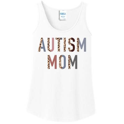 Autism Mom Leopard Print Ladies Essential Tank