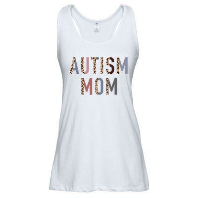 Autism Mom Leopard Print Ladies Essential Flowy Tank