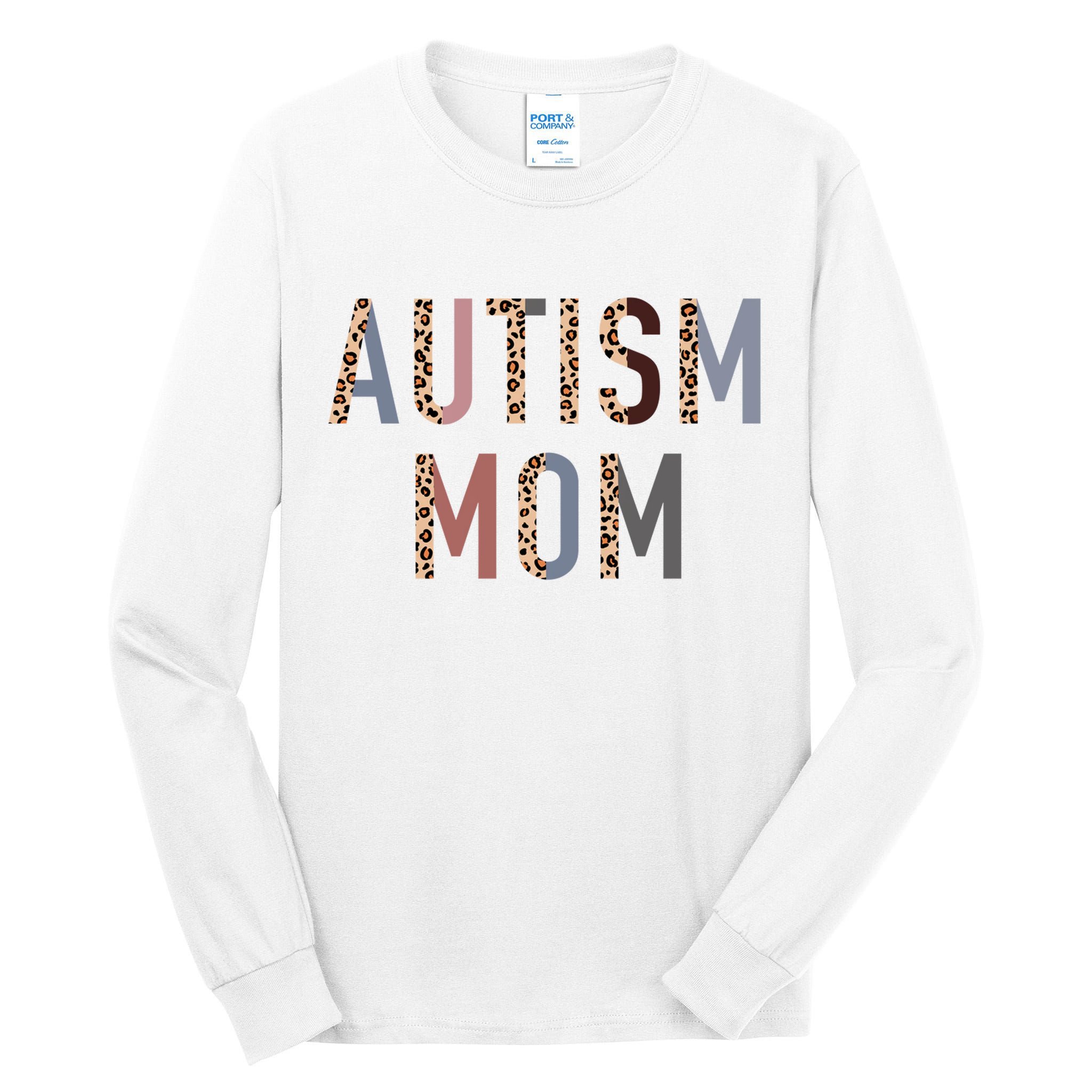 Autism Mom Leopard Print Tall Long Sleeve T-Shirt