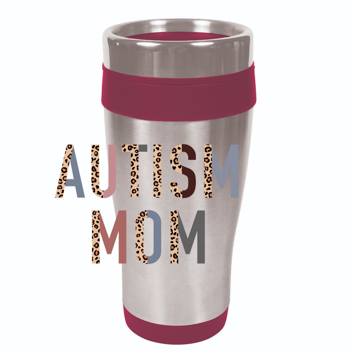 Autism Mom Leopard Print 12oz Stainless Steel Coffee Mug