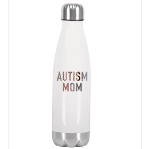 Autism Mom Leopard Print Stainless Steel Insulated Water Bottle