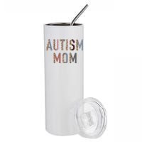 Autism Mom Leopard Print Stainless Steel Tumbler