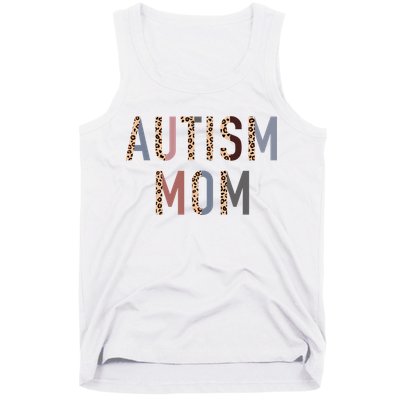 Autism Mom Leopard Print Tank Top