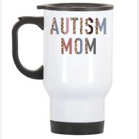 Autism Mom Leopard Print Stainless Steel Travel Mug