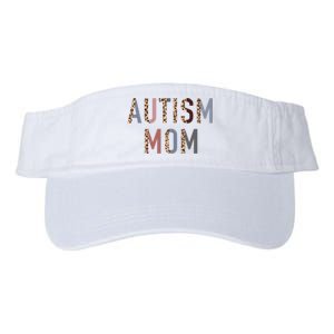 Autism Mom Leopard Print Valucap Bio-Washed Visor