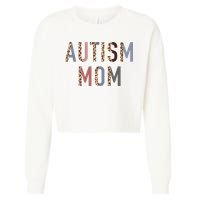 Autism Mom Leopard Print Cropped Pullover Crew