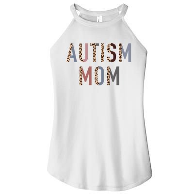 Autism Mom Leopard Print Women’s Perfect Tri Rocker Tank