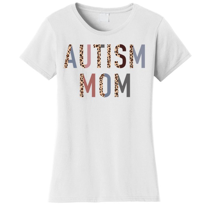 Autism Mom Leopard Print Women's T-Shirt