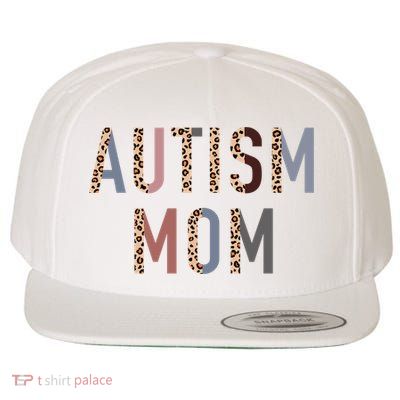 Autism Mom Leopard Print Wool Snapback Cap