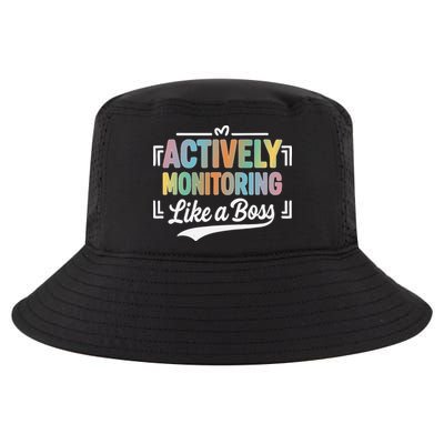 Actively Monitoring Like A Boss State Testing Day Teacher Cool Comfort Performance Bucket Hat