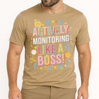 Actively Monitoring Like A Boss State Testing Teacher Exam Cooling Performance Crew T-Shirt