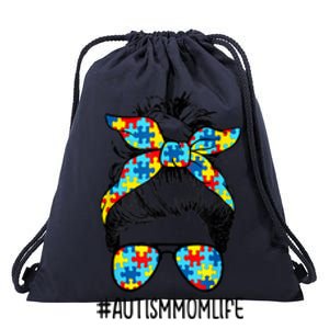 Autism Mom Life Messy Bun Sunglasses Bandana Mothers Day Great Gift Drawstring Bag