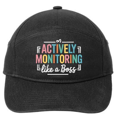 Actively Monitoring Like A Boss State Testing Day Teacher 7-Panel Snapback Hat