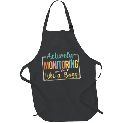 Actively Monitoring Like A Boss State Testing Day Teacher Full-Length Apron With Pockets