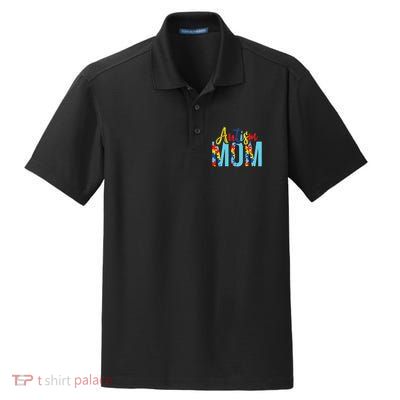 Autism Mom Life Puzzle Mothers Day Autism Mom Dry Zone Grid Polo