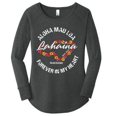 Aloha Mau Loa Forever In My Heart 100% Of Profits For Relief Efforts Women's Perfect Tri Tunic Long Sleeve Shirt