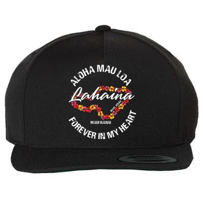 Aloha Mau Loa Forever In My Heart 100% Of Profits For Relief Efforts Wool Snapback Cap