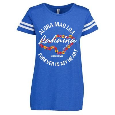 Aloha Mau Loa Forever In My Heart 100% Of Profits For Relief Efforts Enza Ladies Jersey Football T-Shirt