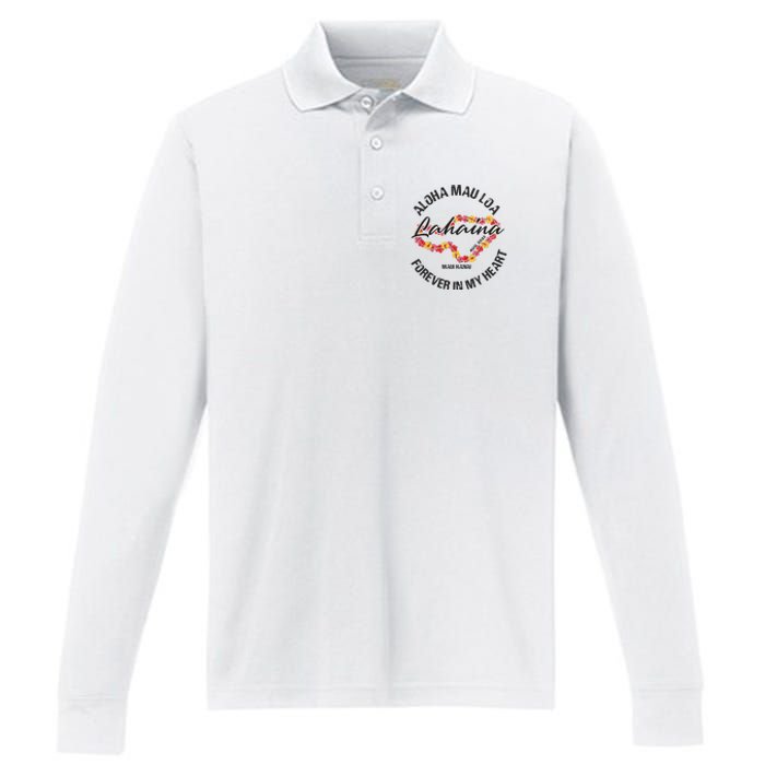 Aloha Mau Loa Forever In My Heart Maui Strong Performance Long Sleeve Polo