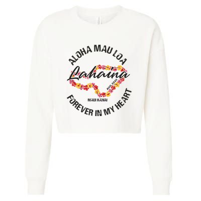 Aloha Mau Loa Forever In My Heart Maui Strong Cropped Pullover Crew