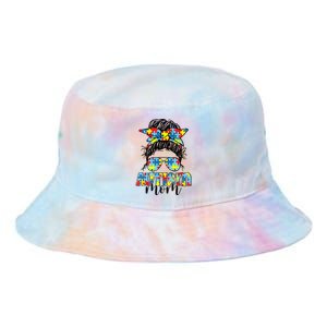 Autism Mom Life Messy Bun Sunglasses Bandana Mother’s Day Tie Dye Newport Bucket Hat