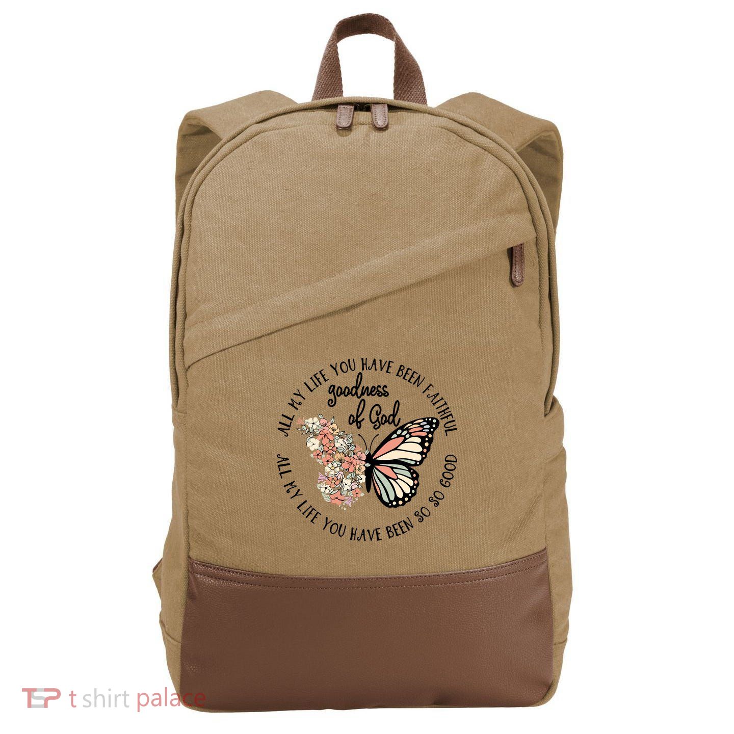 All My Life You Have Been Faithful Butterfly Christian Cotton Canvas Backpack