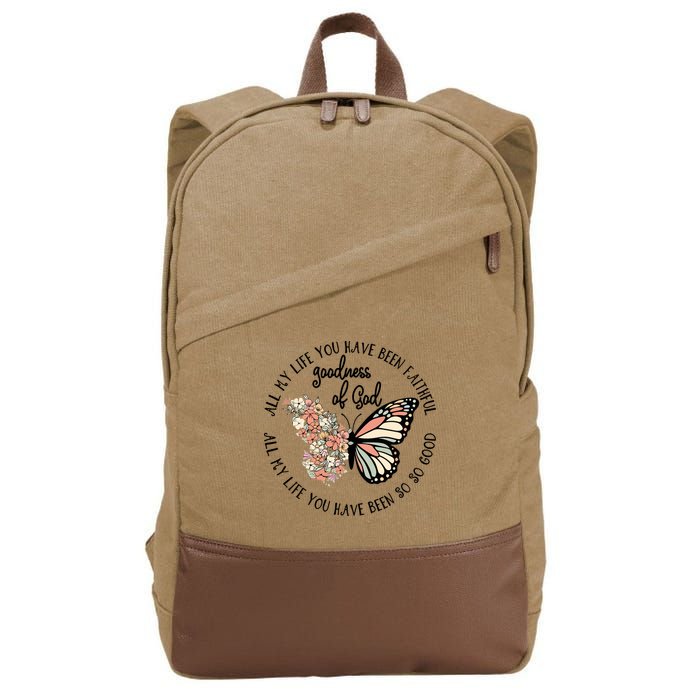 All My Life You Have Been Faithful Butterfly Christian Cotton Canvas Backpack