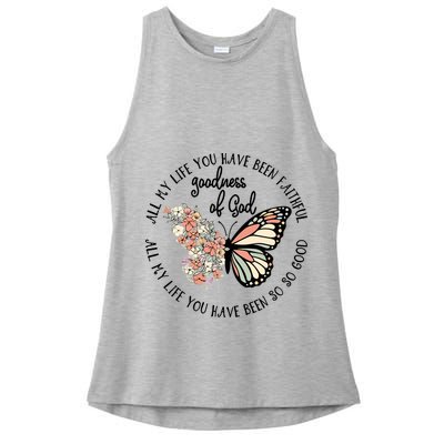All My Life You Have Been Faithful Butterfly Christian Ladies PosiCharge Tri-Blend Wicking Tank