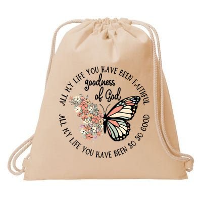 All My Life You Have Been Faithful Butterfly Christian Drawstring Bag