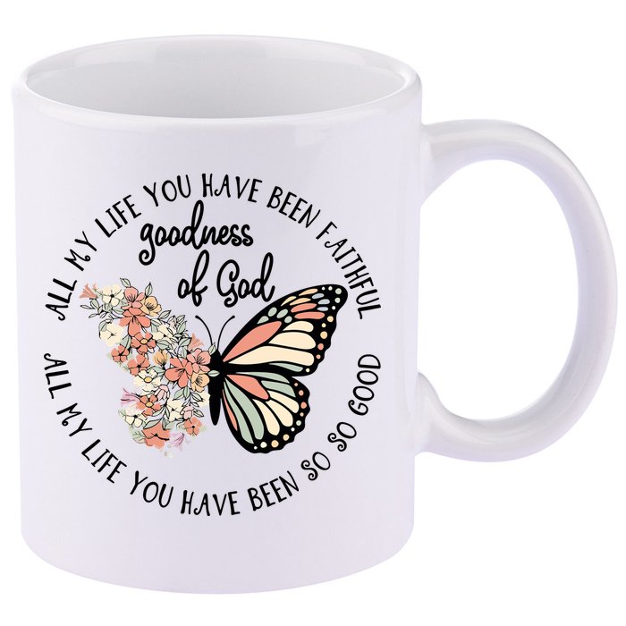 All My Life You Have Been Faithful Butterfly Christian 11oz C Handle Ceramic Mug