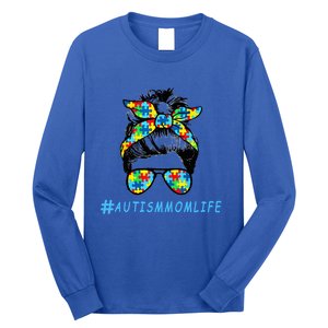 Autism Mom Life Autistic Son Sunglasses Bandana Messy Bun Gift Long Sleeve Shirt