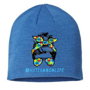 Autism Mom Life Autistic Son Sunglasses Bandana Messy Bun Gift Sustainable Beanie