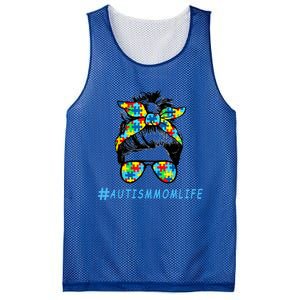 Autism Mom Life Autistic Son Sunglasses Bandana Messy Bun Gift Mesh Reversible Basketball Jersey Tank