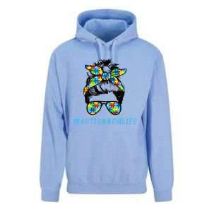 Autism Mom Life Autistic Son Sunglasses Bandana Messy Bun Gift Unisex Surf Hoodie