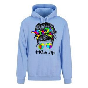 Autism Mom Life Messy Bun Sunglasses Bandana Mother’s Day Unisex Surf Hoodie