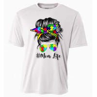 Autism Mom Life Messy Bun Sunglasses Bandana Mother’s Day Cooling Performance Crew T-Shirt