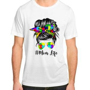 Autism Mom Life Messy Bun Sunglasses Bandana Mother’s Day Adult ChromaSoft Performance T-Shirt