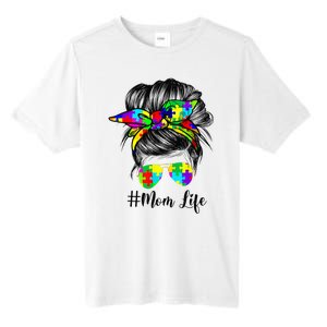 Autism Mom Life Messy Bun Sunglasses Bandana Mother’s Day Tall Fusion ChromaSoft Performance T-Shirt