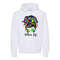 Autism Mom Life Messy Bun Sunglasses Bandana Mother’s Day Premium Hoodie