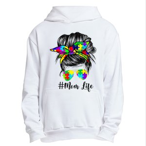 Autism Mom Life Messy Bun Sunglasses Bandana Mother’s Day Urban Pullover Hoodie