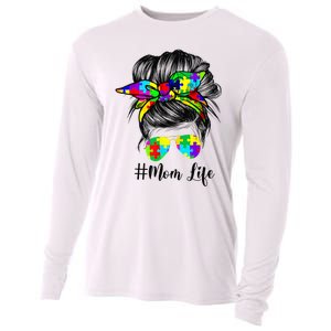 Autism Mom Life Messy Bun Sunglasses Bandana Mother’s Day Cooling Performance Long Sleeve Crew