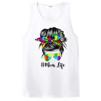 Autism Mom Life Messy Bun Sunglasses Bandana Mother’s Day PosiCharge Competitor Tank