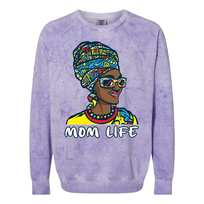 Autism Mom Life Bandana Mother’s Day Afro American Black Mom Gift Colorblast Crewneck Sweatshirt